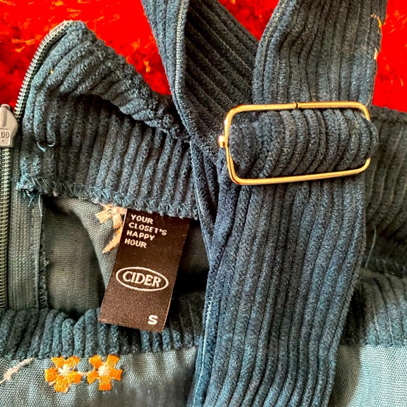 Small Teal Overall Short Dress - Picture 3 of 3